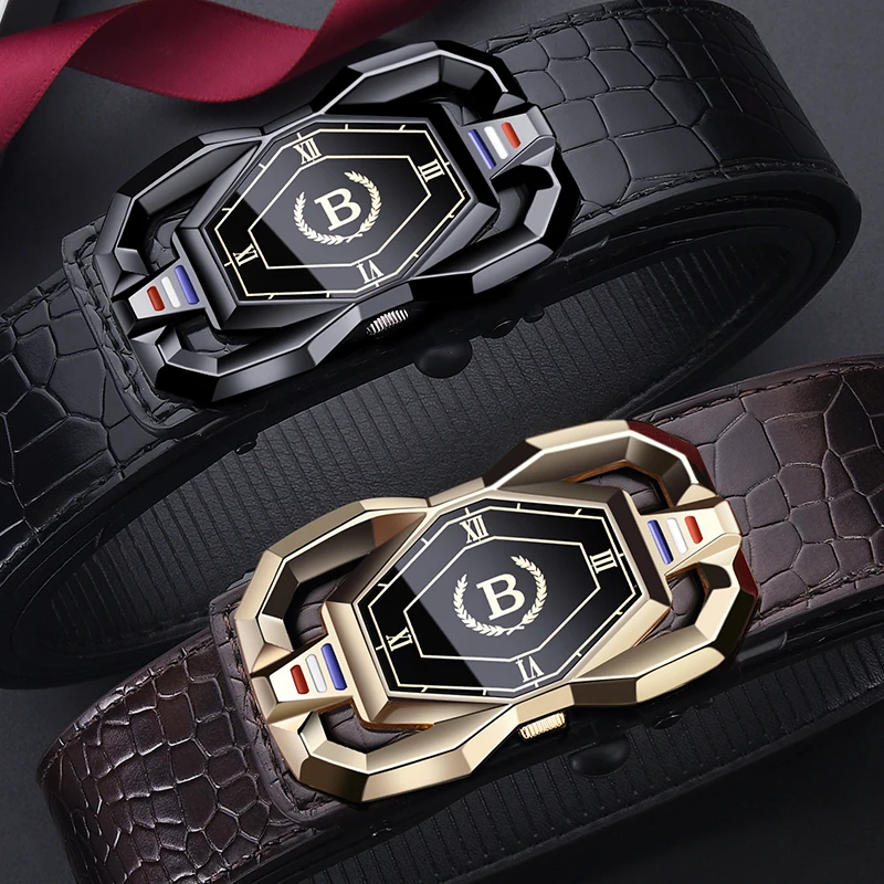 Neue männer Krokodil Muster Gürtel High-end Atmosphärische männer Automatische Schnalle Gürtel Jugend Casual Business Gürtel