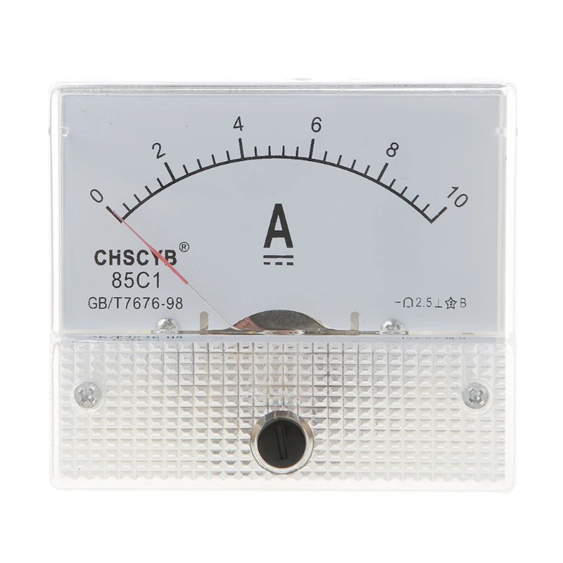 

0-10A Analog for DC Current Panel Meter Amperemeter Rectangle Measuring Detector Dropship