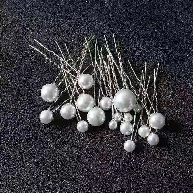Hairpins Hair Clip Hair Accessories Bridal Tiara Wedding Hairstyle Design Tools Women U-shaped Pin Metal Barrette Simulated Pearl