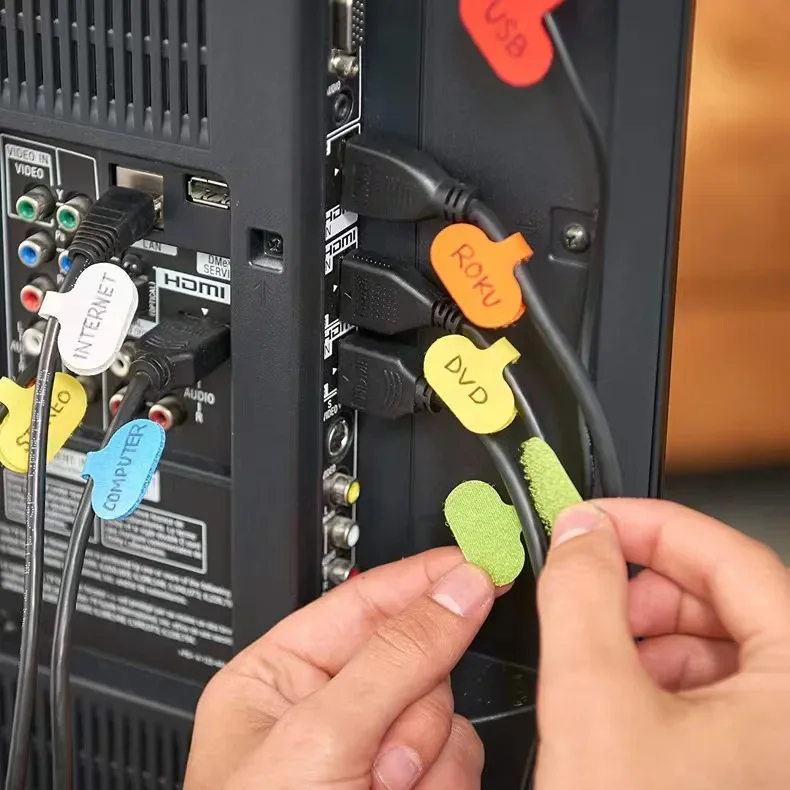 Colorrandom Cable Labels Cable Ties Reusable With Write-on Label Wire Labels And Wire Tags Easy Identification 10/20pcs