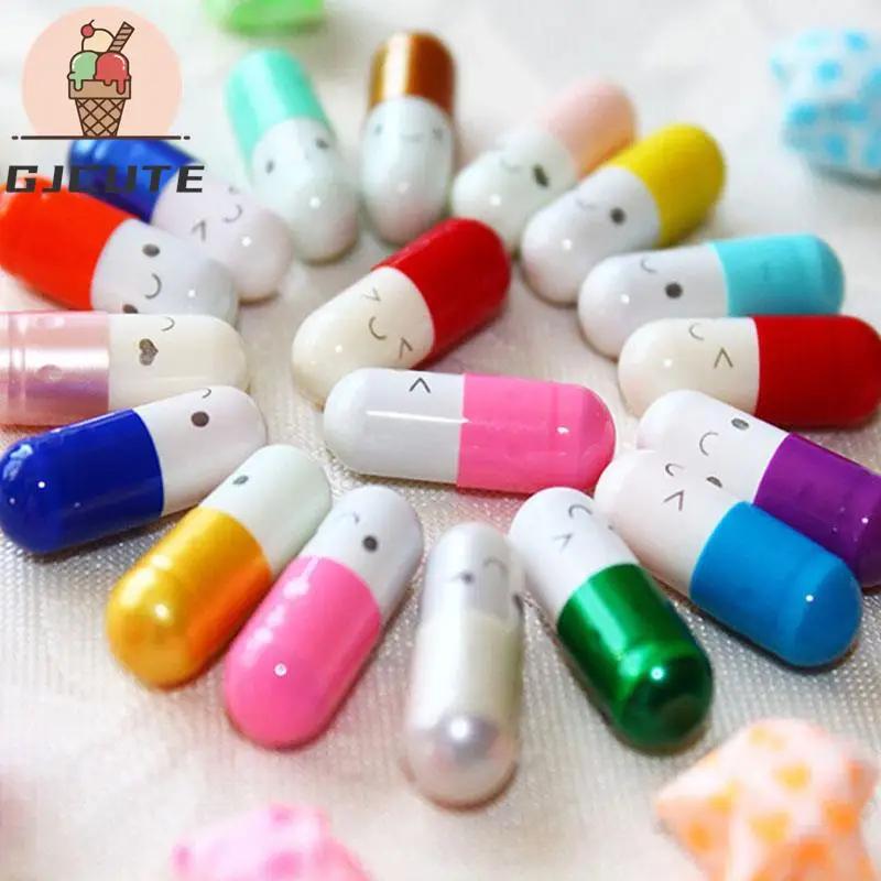50pcs Love Pills Creative Gift Rolls Pills Lucky Wishing Bottle Capsule Love Letterhead Stationery Paper Envelopes Random Color