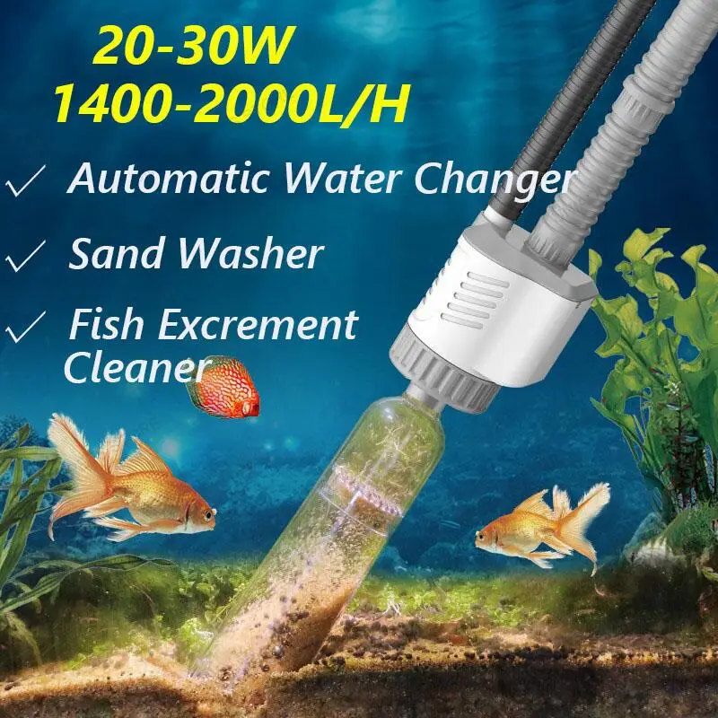 Aspirateur électrique pour Aquarium, lave-sable, changeur d'eau