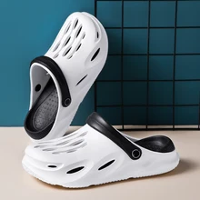 

Thick-soled Baotou outer wear slippers hole shoes men's trend Korean version non-slip soft-soled beach shoes breathable sandals