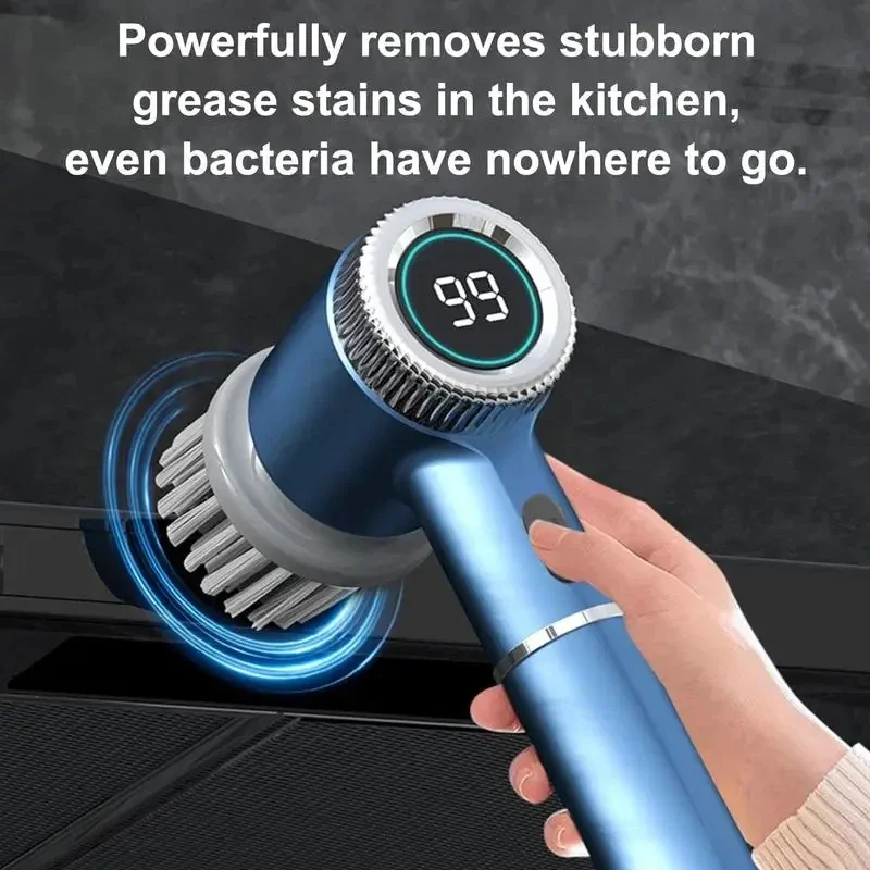 New Electric Pot Brush Charging Cleaning Dishwashing Brush Multi-functional Handheld Wireless Charging Pot Brush Kitchen Magic