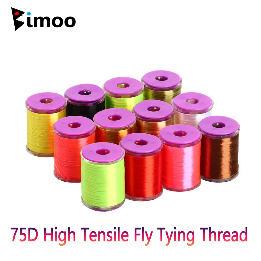 

Bimoo 10pcs Mix 75D High Tensile Nylon Fly Tying Thread Smooth Lightly Waxed Nymph Dry Wet Fishing Lures Fly Tying Material