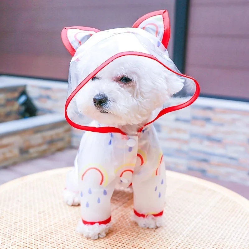Dog Raincoat Waterproof Pet Clothes Accessories Dogs Apparel Apparels Small Clothing Pieces Hooded For Supplies Products - Image 3
