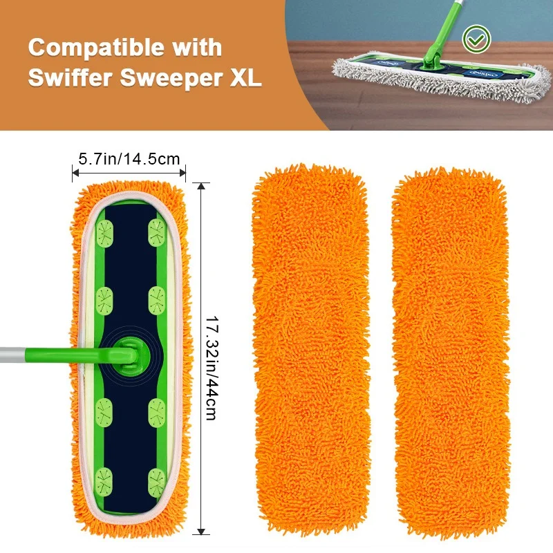 2 Pezzi Riutilizzabili Mop Pad In Microfibra Per Swiffer Sweeper Xl Dry Sweeping Wet Mop Clothes Sostituzione Sweeping Mopping Pad Refill
