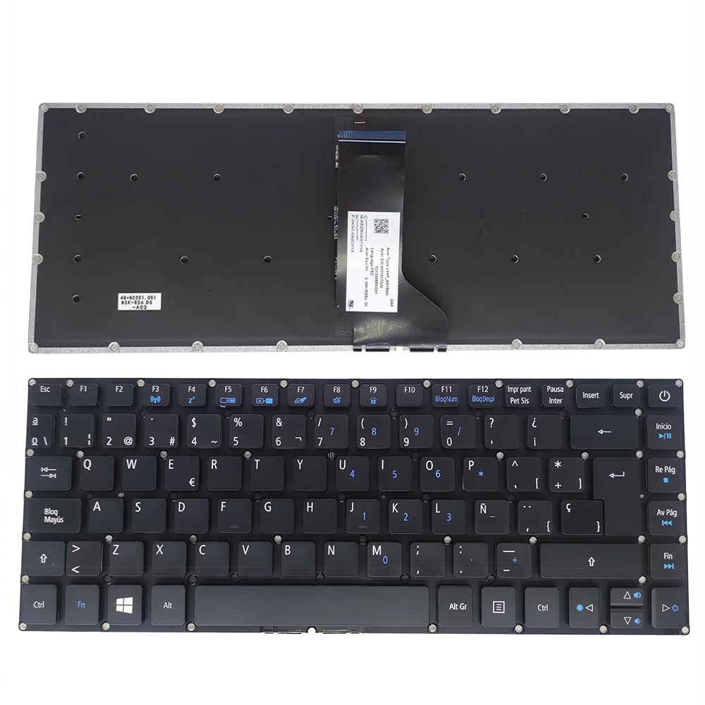 Backlit Teclado Espanhol para Acer Aspire E14 E5473 E5-474 E5-475 E5-422 E5-432 E5-452 E5-491 Lv4p-a51bwl Espanha Teclados do Portátil - Imagem 3