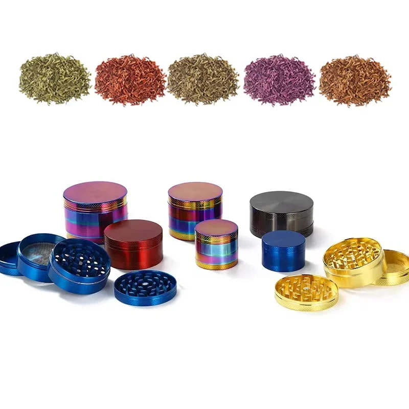 40mm 4-Layer Aluminum Herbal Herb Tobacco Grinders for Smoking Metal Tobacco Cutting Pipe Accessories Pipes Herb Mills