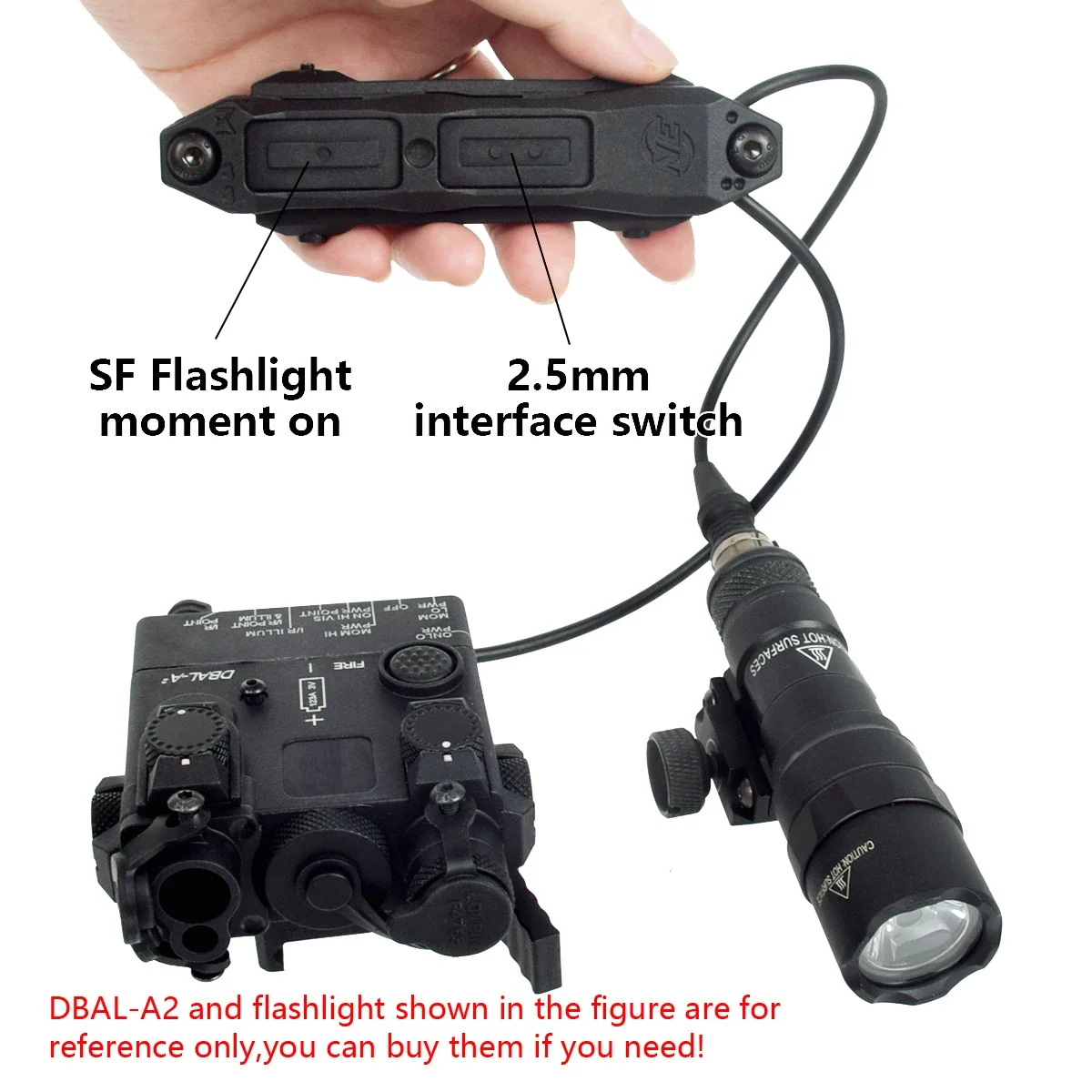 Tactical SF 2.5 3.5 Plug Pressure Switch Dual Function Button Remote Control For MLOK KEYMOD 20mm Surefire M300 M600 PEQ15 M952 4