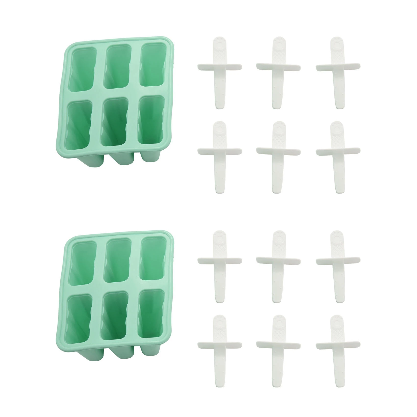

2X Popsicle Molds 6 Pieces Silicone Ice Molds Bpa Free Popsicle Mold Reusable Easy Release Ice Maker