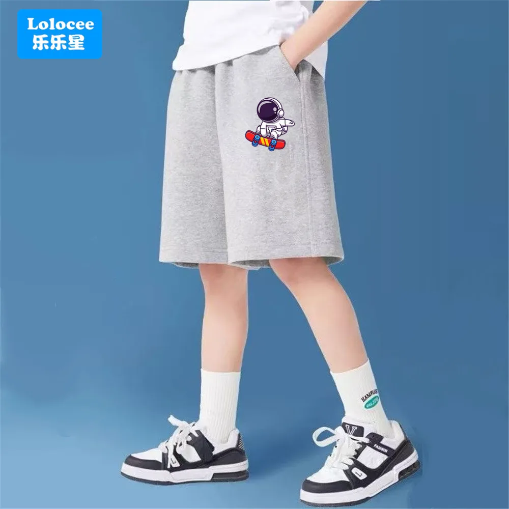 Trendy Spider Printed Shorts Boys' Summer Casual Fashion Loose and Comfortable Five-point Pants Teens Cotton Sweatpants ZZ01 3