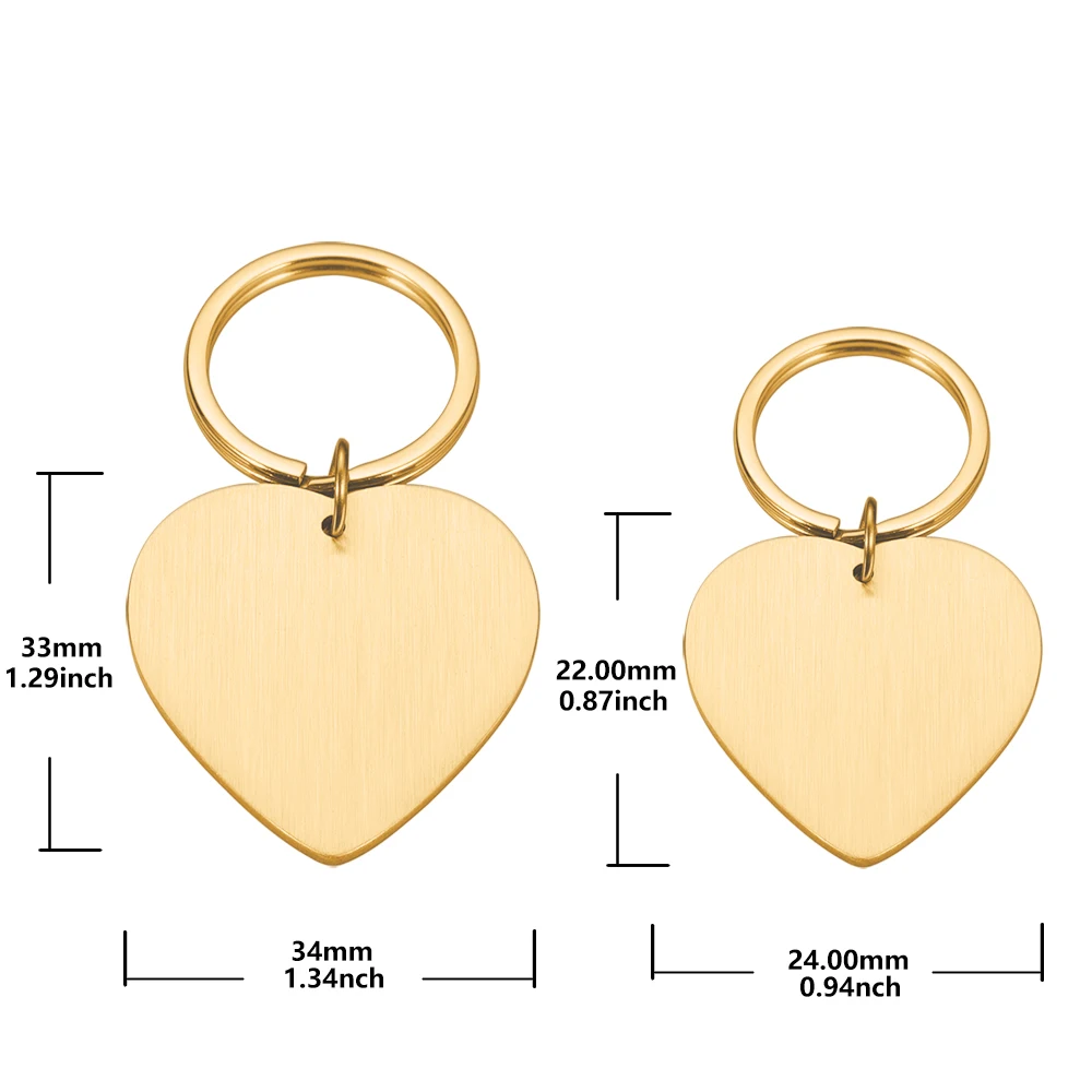 스테인레스 스틸 애완 동물 ID 고양이 태그 이름 개 목걸이 태그, 맞춤형 하트 이름 전화, 분실 방지 애완 동물 플레이트 도매, 50 개
