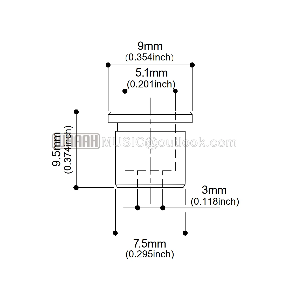 6-Piece Brass Through-Body String Ferrules