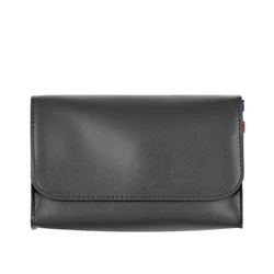 Magnetic PU Leather Pouch for Electronics and Accessories (Matte Black)