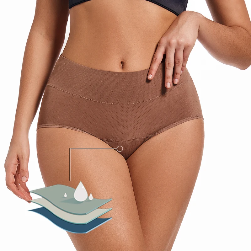 3Layers Leak Proof Menstrual Panties Women Period Underwear Sexy Pants Incontinence Underwear Briefs High Waist Breathable Pants 2