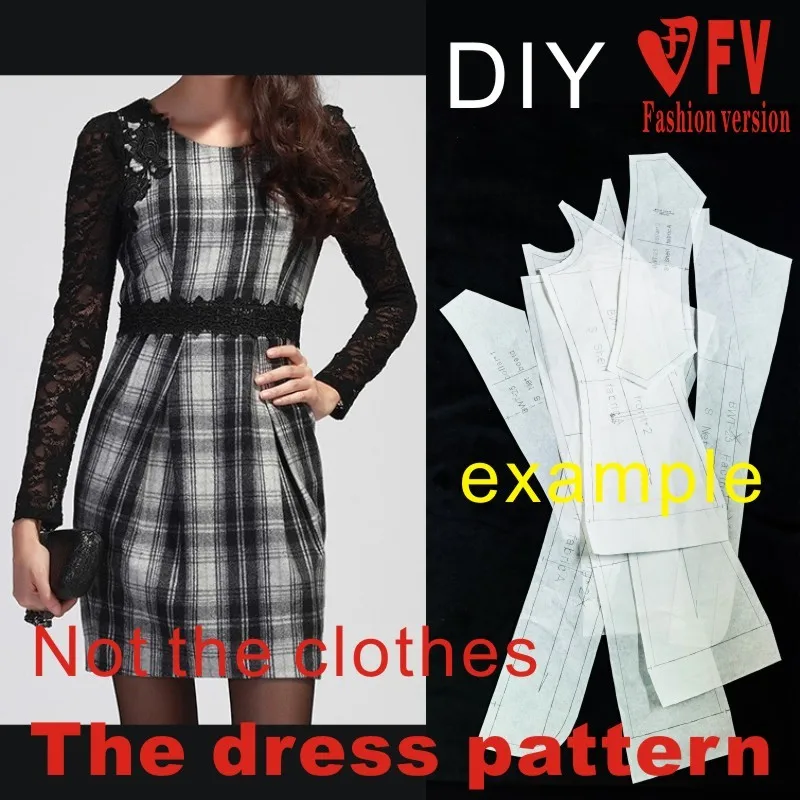 Dresses Sewing Pattern Template Cutting drawing Clothing DIY ((Not selling clothes)) BLQ-196