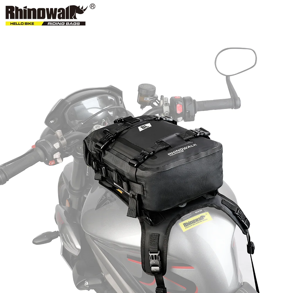 

Rhinowalk Motorcycle Fuel Tank Bag Set 6L/8L/10L Motorcross Universal Oil Tank Bag With Base Outdoor Riding Pack Travel Backpack