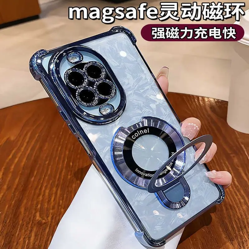 Luxury Electroplating Transparent Bracket TPU Cover