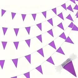 Vibrant Fluorescent Green Pennant Banner (Purple - 1PC)