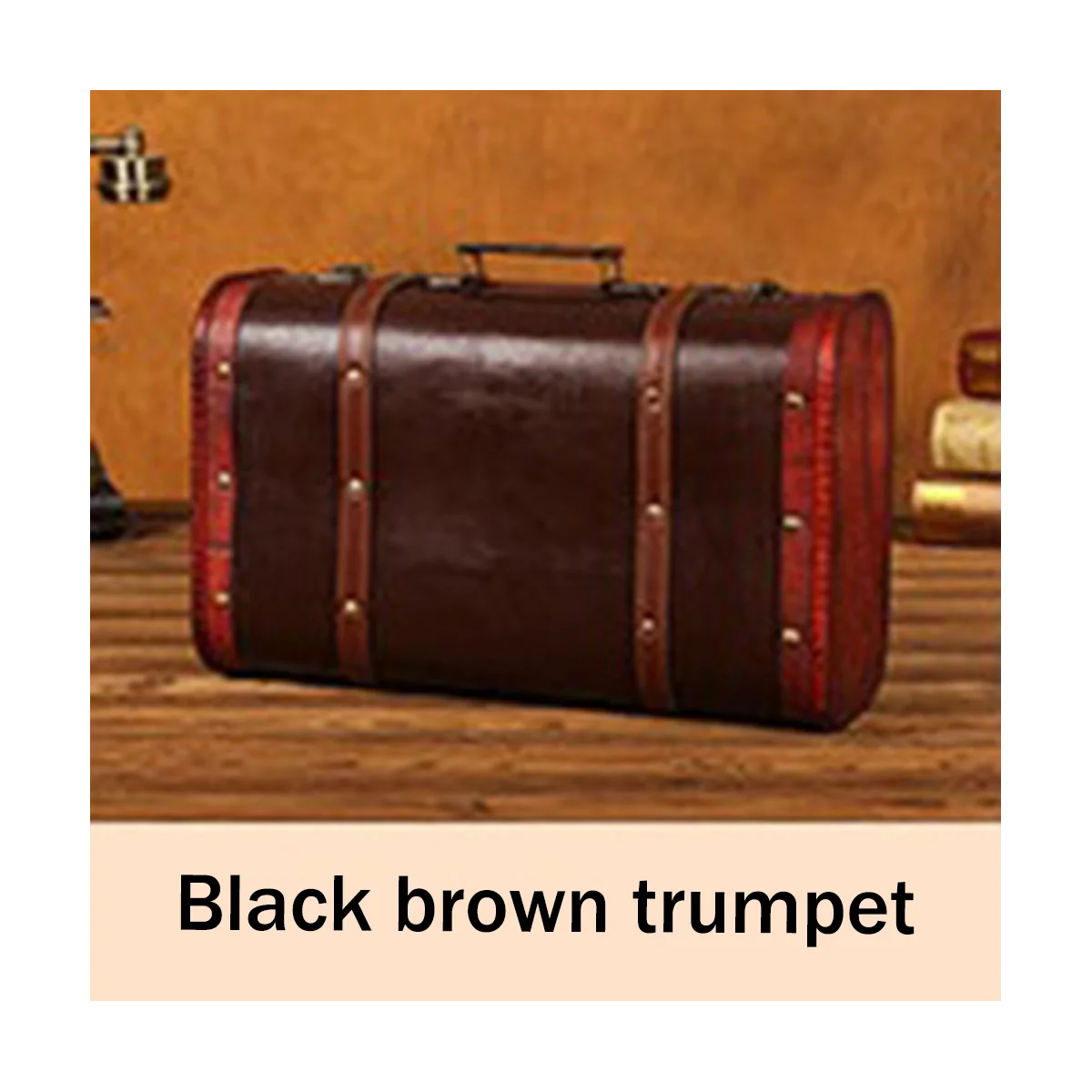 

Portable Vintage Wooden Decorative Suitcase Antique Wooden Case Photography Props Craft Decoration Wood Box Ornament