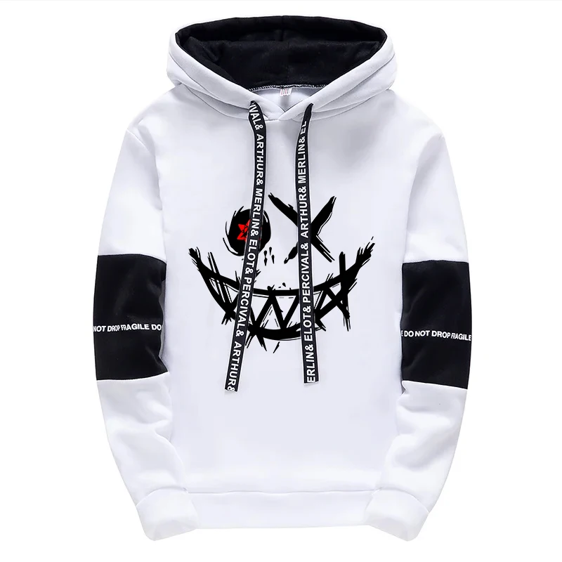 Men’s Printed Tracksuit – Hoodie and Sweatpants Streetwear Set for Outdoor & Casual Wear white hoodie