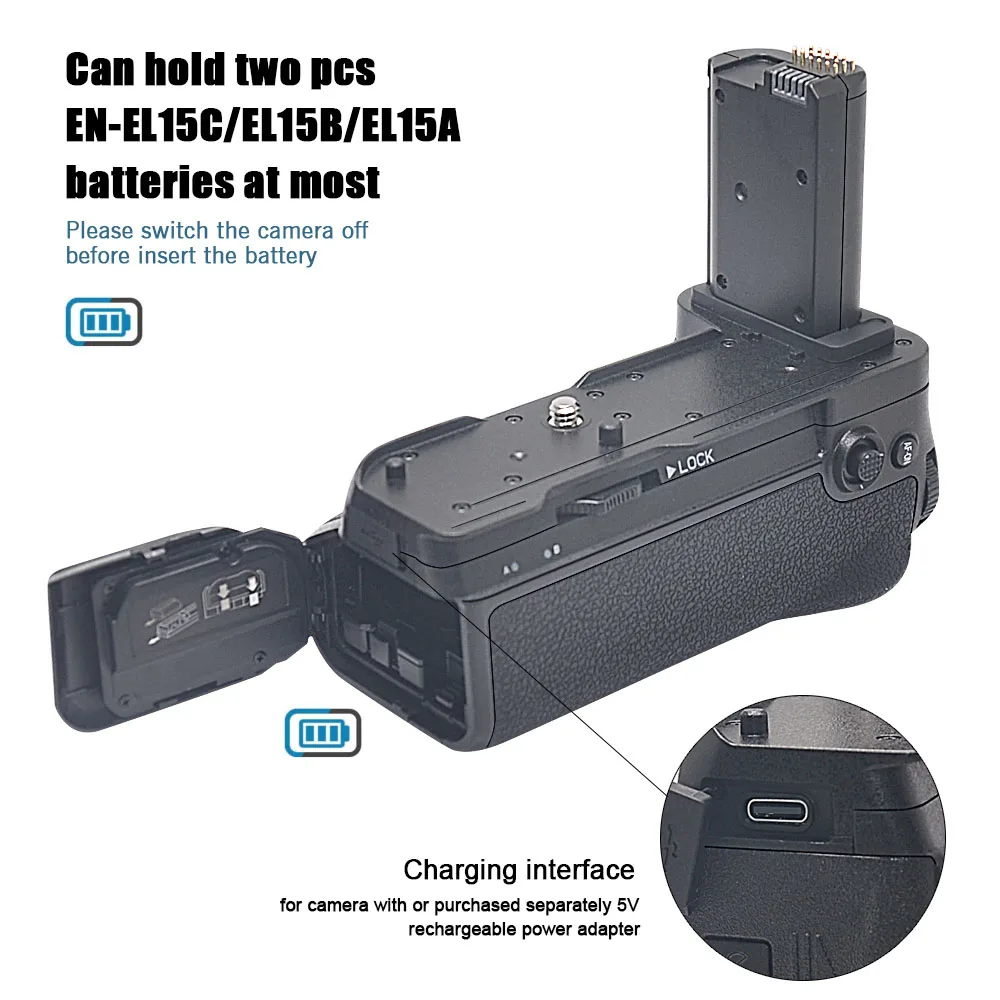 Mcoplus BG-Z8 Vertical Battery Grip Built-in 2.4G Remote Control for Nikon Z8 Mirrorless Camera as MB-N12 MBN12