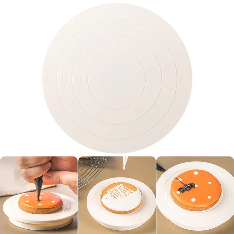 Description Picture 4 of itemChristmas DIY Cake Rotary Table Mini Plastic Fondant Cake Turntable Revolving Platform Round Cookie Stand Rotating Kitchen Tools