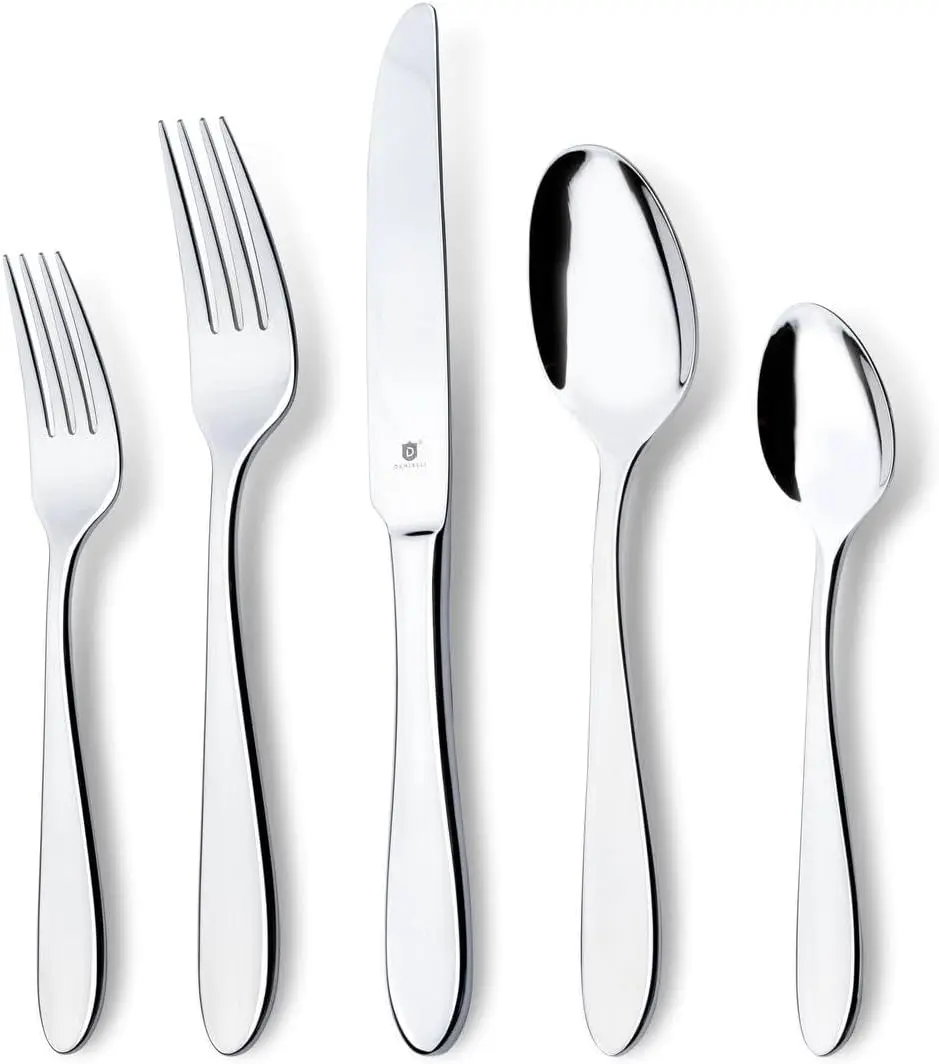Modern Razzoli Silverware Set-18/10 Stainless Steel Flatware Set for Elegant Dining-Dishwasher Safe Cutlery