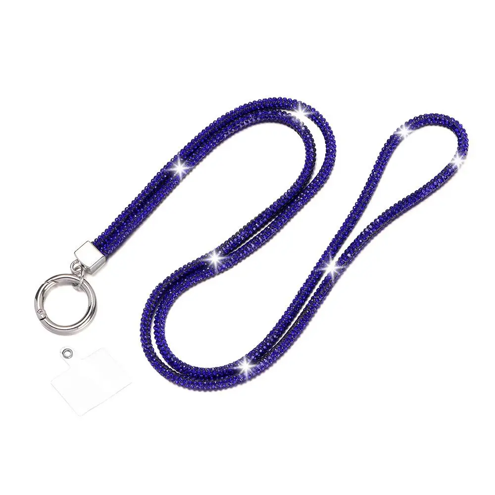 Sparkling Rhinestone Phone Lanyard with Anti-Lost Chain Strap