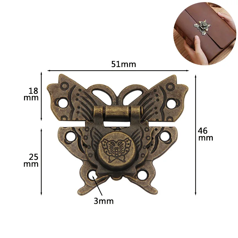 Fibbie A Farfalla Antiche In Lega Di Zinco - Per Scatole Di Legno, Armadietti E Cassetti, Confezione Da 2 - Foto 5