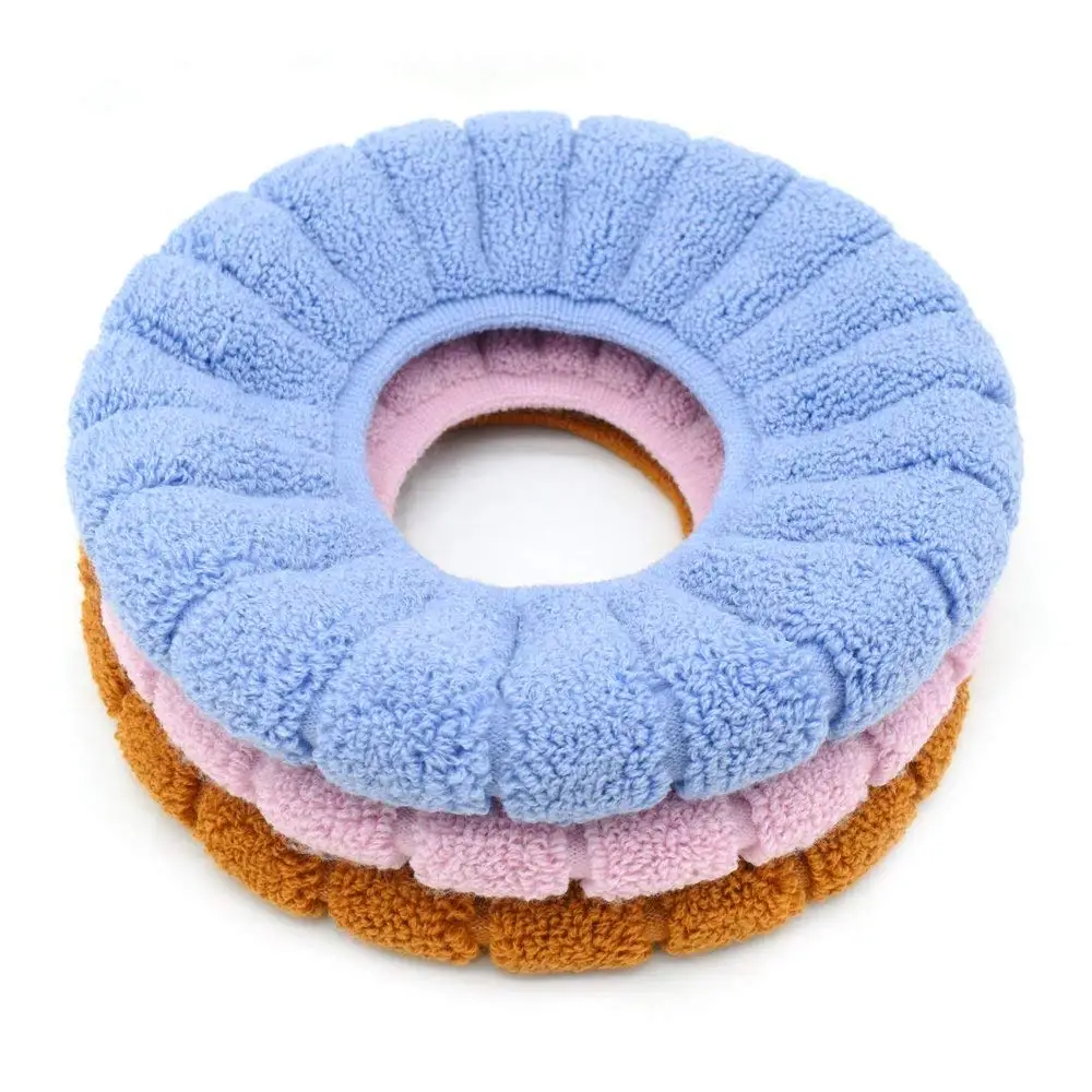 Winter Warm Toilet Seat Cover Washable Bathroom Toilet Pad Cushion With Handle Thicker Soft Mat Knitting Warmer Closestool Mat