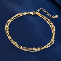 Bracelets chaîne en argent Sterling 925 scintillant pour femmes, luxe élégant, trois couches de perles géométriques, bijoux de fête de mariage 4