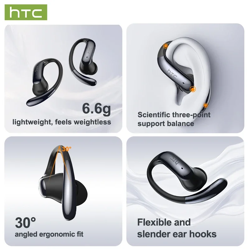 Ultra-Light Bluetooth V6.0 Wireless Ear-Hook Sport Earbuds with AI Translation