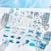 1Roll Adhesives Water Tape Shape Series PET Wave Supplies Ripple Decoration Handbook PET Transparent Scrapbook 60mm*2m 3