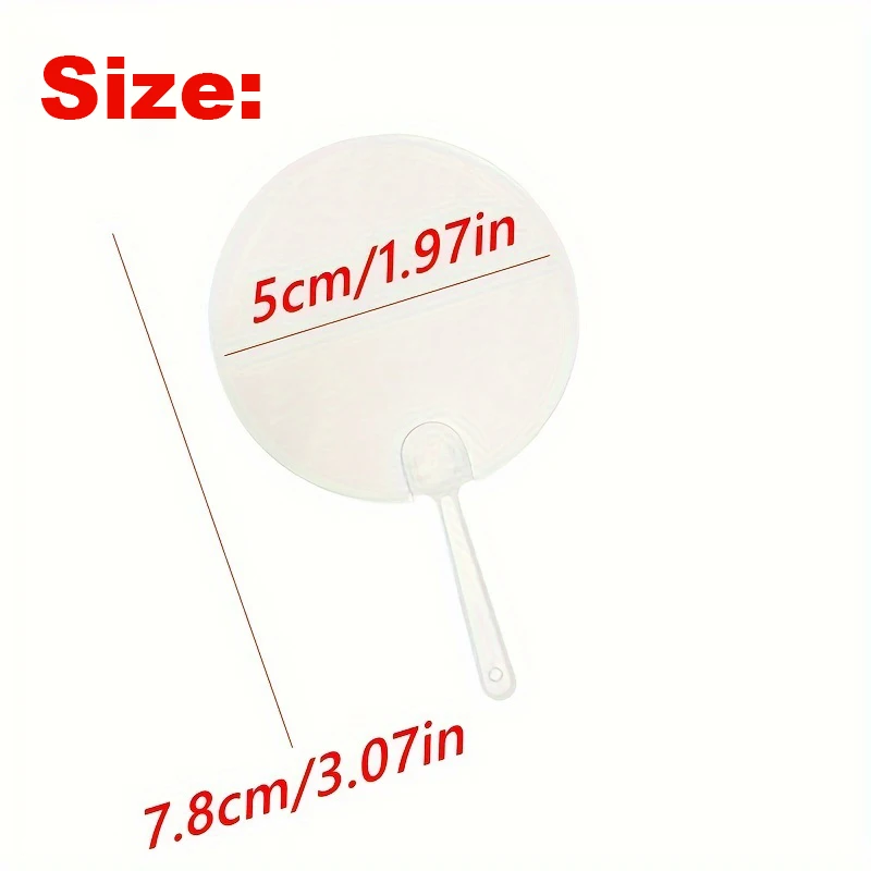 5cm Cute Mini Transparent Blank Fan For Child Kids DIY Art Wedding Birthday Party Favors 50Pcs mini fan