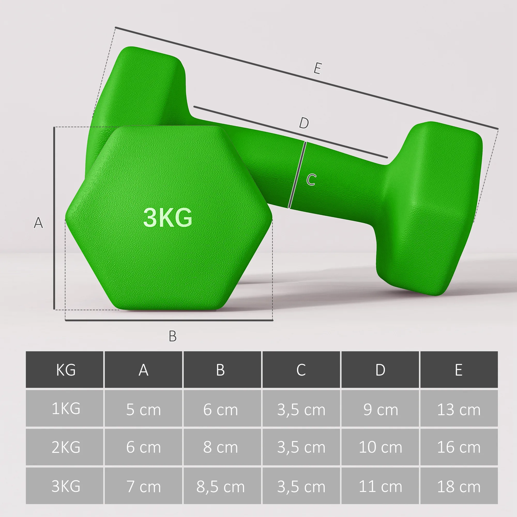 SPORTNOW Set de 2 haltères ensemble musculation 4 disques poids