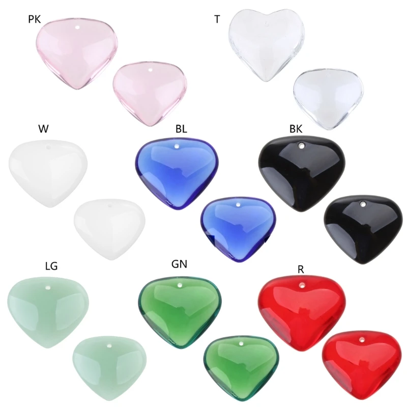 

DIY Heart Shaped Crystal Glass Pendant Loose Beads for DIY Jewelry Making Necklaces Earrings Adorments Charm Accessory
