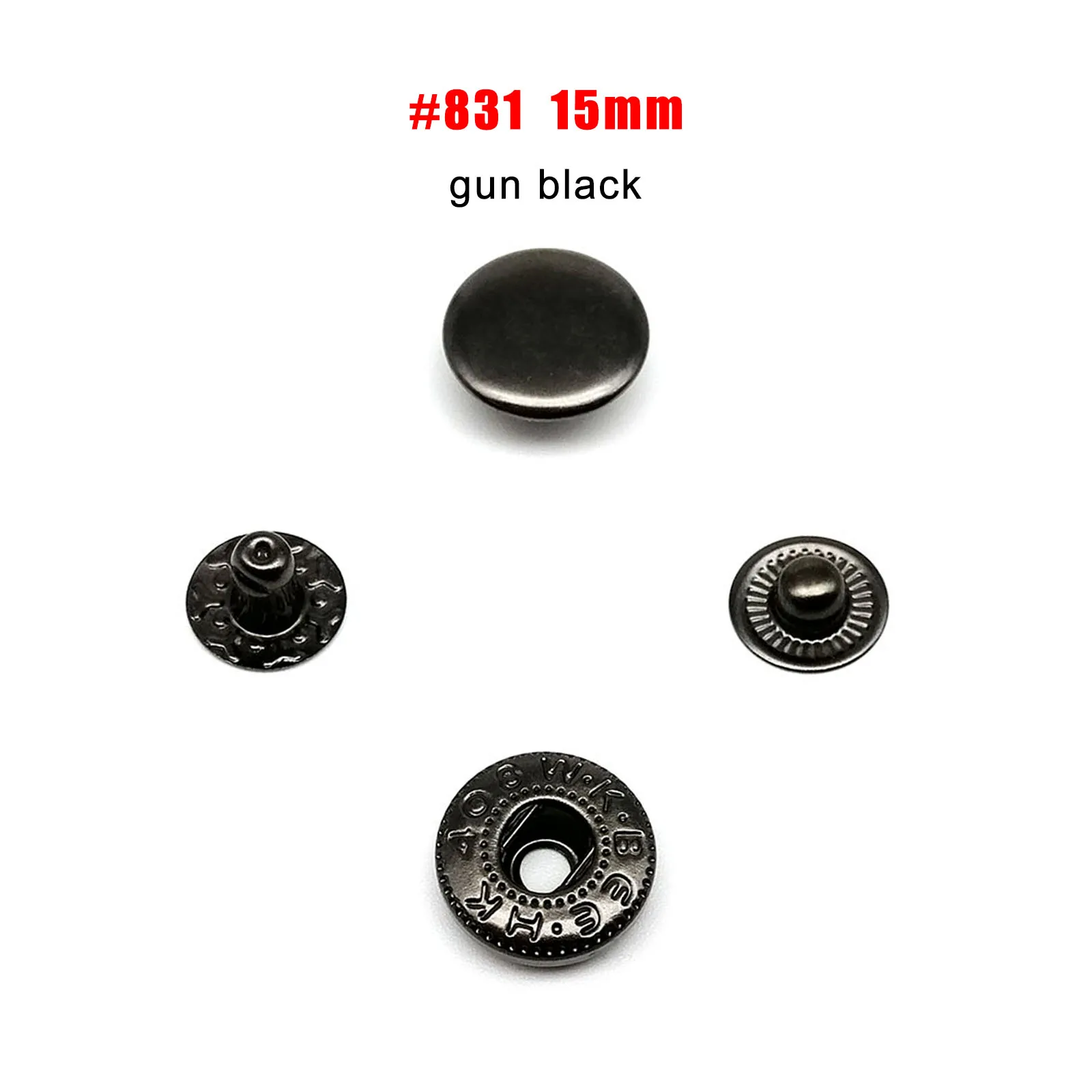 25 Sets of Metal Snap Fastener Button Press Poppers for Leather, Bags, Clothes, and Jacket Repair (No Sewing Required)