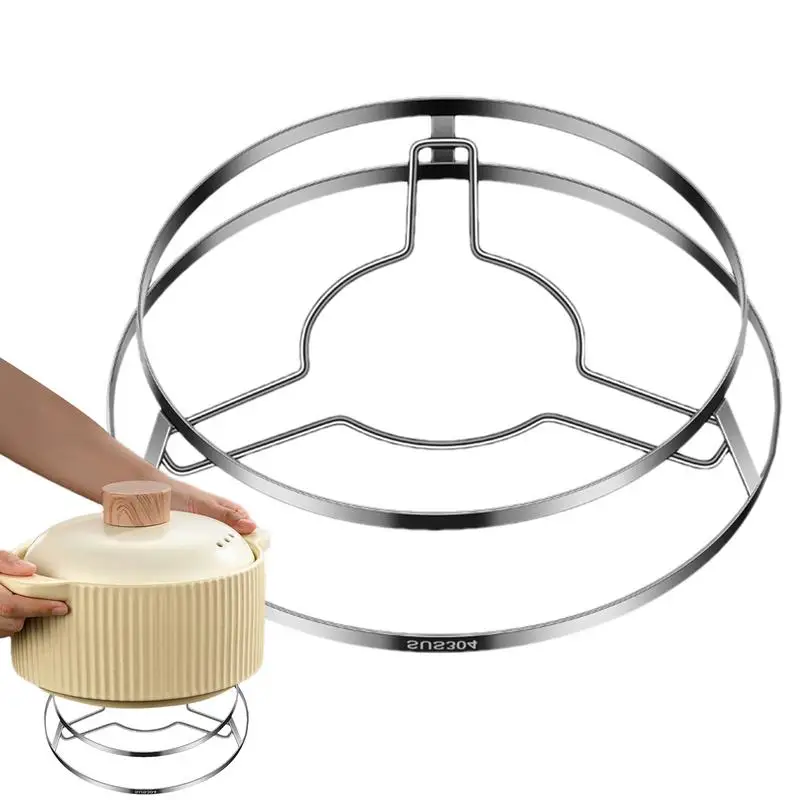 

Подставка для паровых лотков, двухуровневые охлаждающие стойки из нержавеющей стали, термостойкая антипригарная Защитная круглая подставка для приготовления пищи