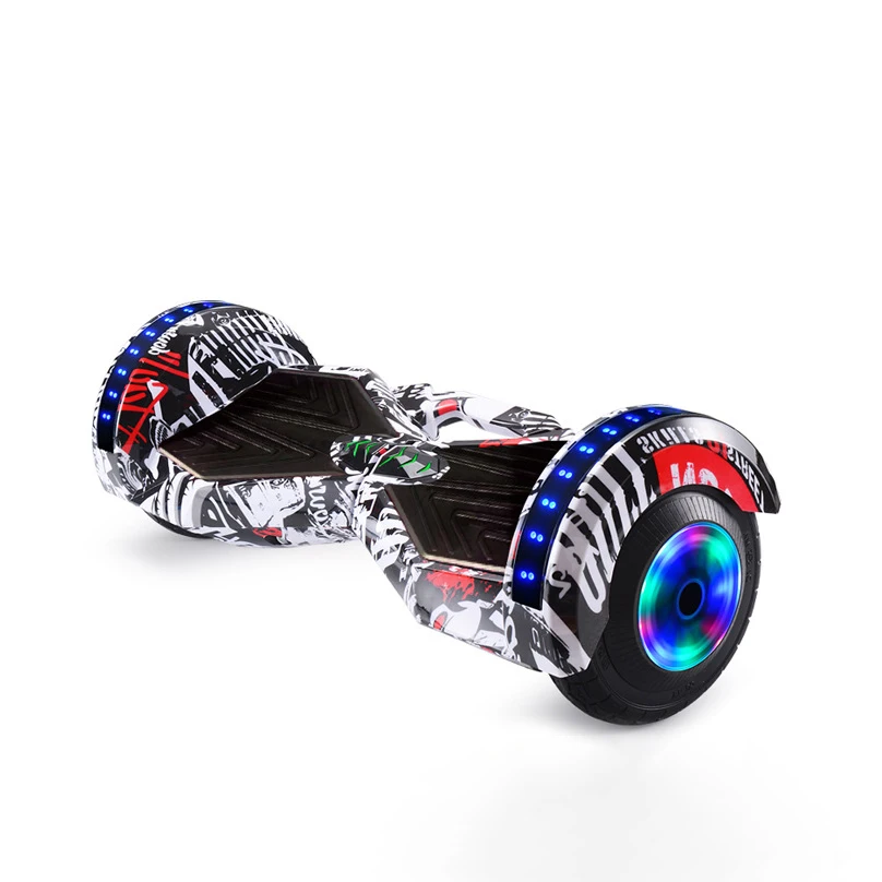 Electric Self Balancing Scooter with LED Light Go Kart Handle Cheap Two Wheel Smart Balance Hoverboard 8 Inch