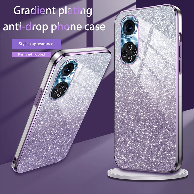Luxury Electroplated Glitter Transparent Star Phone Case with Soft TPU Bumper