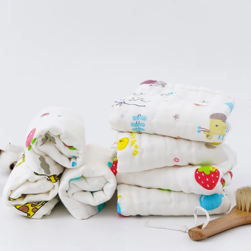 1/5pcs Cotton Bubble Gauze Towel,9.84*19.69in/25*50cm，Baby Feeding Bib,Small Square Towel, Newborn Baby Supplies