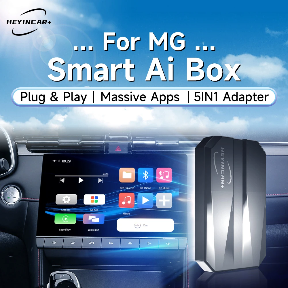 2024 HEYINCAR 스마트 AI 박스, 안드로이드 자동 무선 카플레이, MG ZS EV MULAN MG4 MG5 EHS MARVEL R MAXUS 