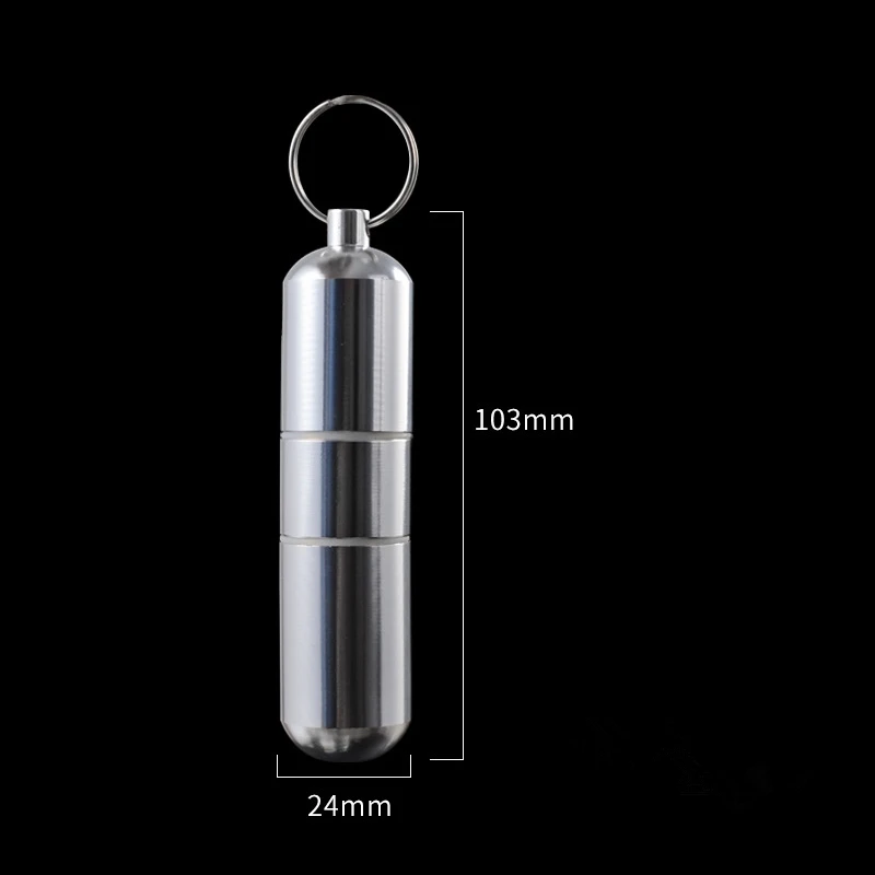 Sleek Silver Aluminum Waterproof Cigarette Case and Multifunctional Capsule Gift