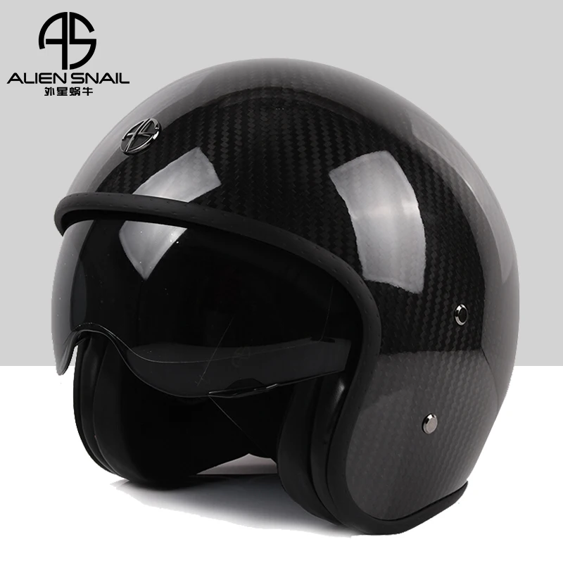 thumbnail image 1 of CASCO ALIEN SNAIL TTCOCASCOS, casco de fibra de carbono ligero, estilo Cafe Racer, abierto, con pedales, estilo retro, para cruceros y motos, 1 of 5