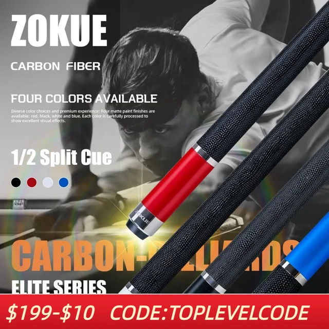 ZOKUE Elite Series Carbon Fiber Pool Cue Low Deflection Full Carbon Technology Cue Stick For Beginner Primary Pool Stick 1