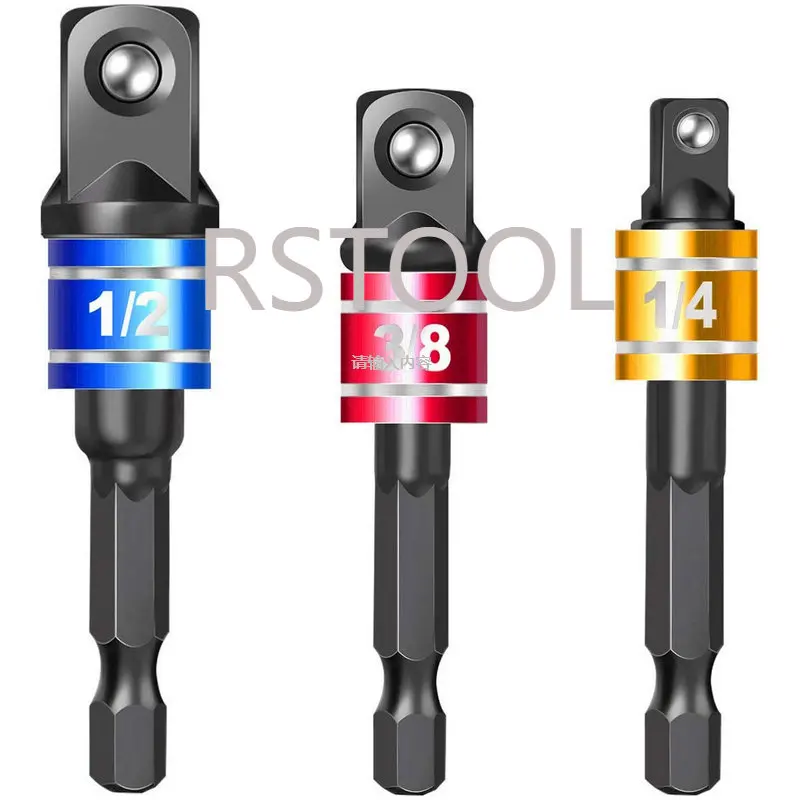 

3pcs 1/4" 3/8" 1/2" Driver Adapter Hex Wrench Extension Drill Bits Socket Adapter Power Extension Bit Set for Drills Nut Driver