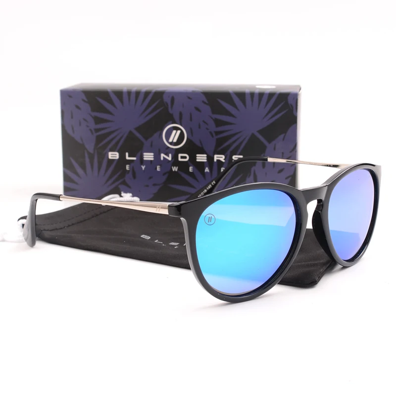 Vintage Blue Mirror Polarized Square Sunglasses