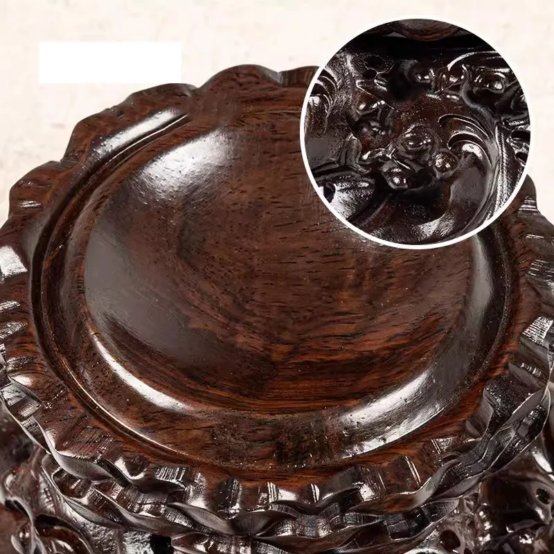 Solid wood crystal ball ornament base, glass ball base, rotatable entrance, bedroom, living room decoration